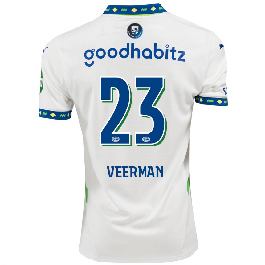 Men Football Joey Veerman #23 White Dark Blue Third Jersey 2024/25 T-Shirt Canada