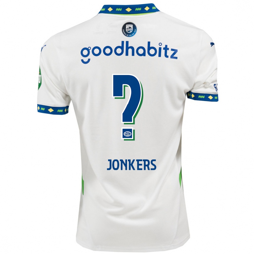 Men Football Brent Jonkers #0 White Dark Blue Third Jersey 2024/25 T-Shirt Canada