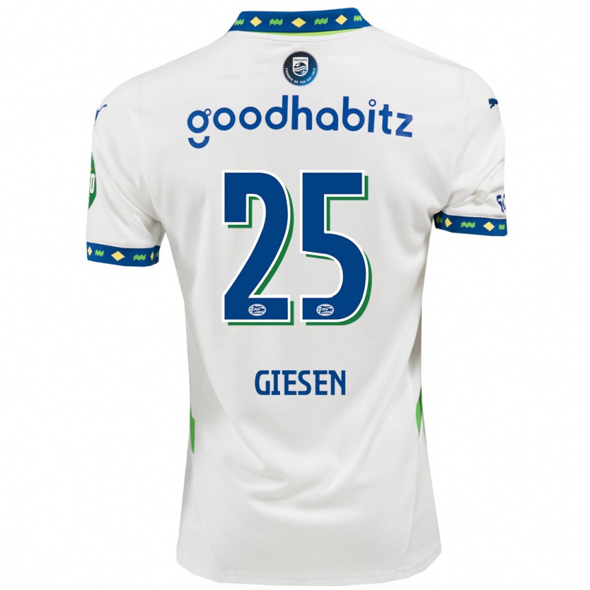 Men Football Suzanne Giesen #25 White Dark Blue Third Jersey 2024/25 T-Shirt Canada