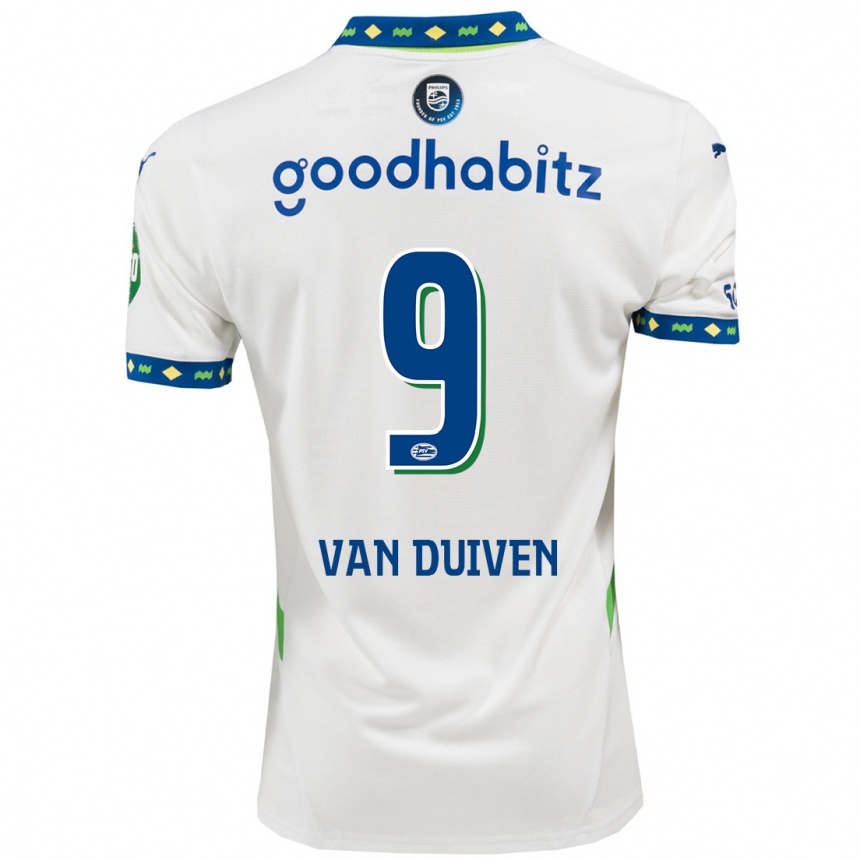 Men Football Jason Van Duiven #9 White Dark Blue Third Jersey 2024/25 T-Shirt Canada