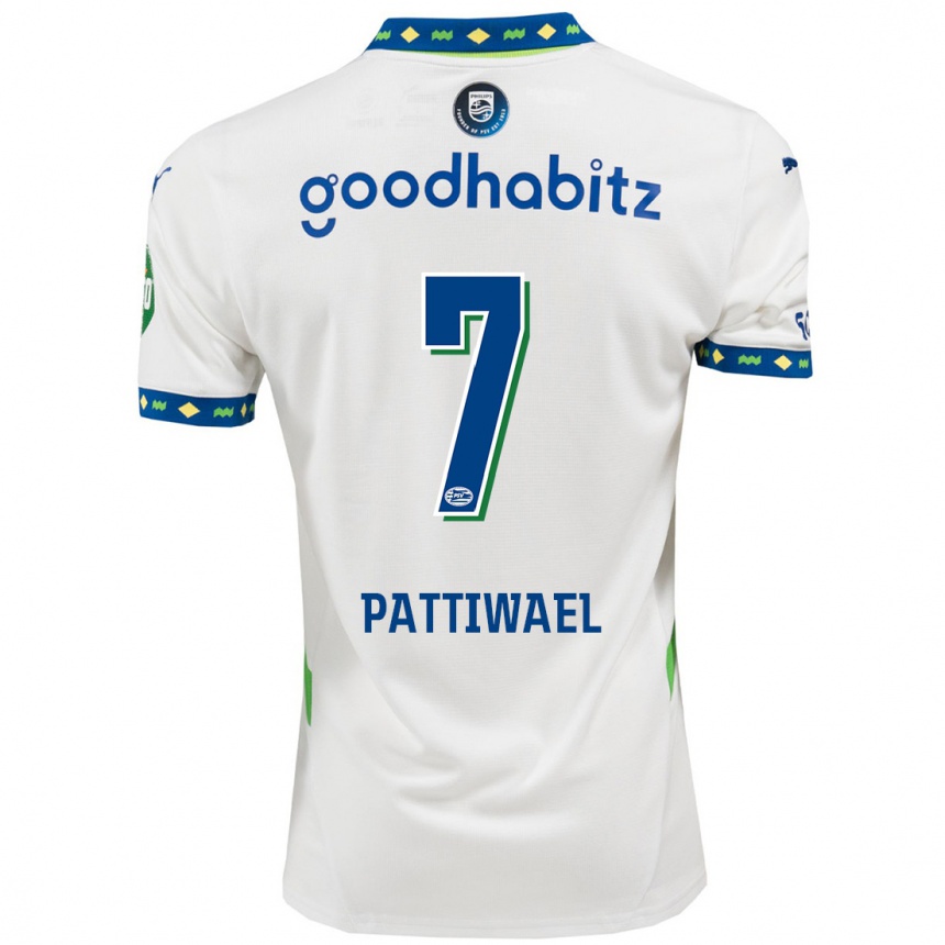 Men Football Naomi Pattiwael #7 White Dark Blue Third Jersey 2024/25 T-Shirt Canada