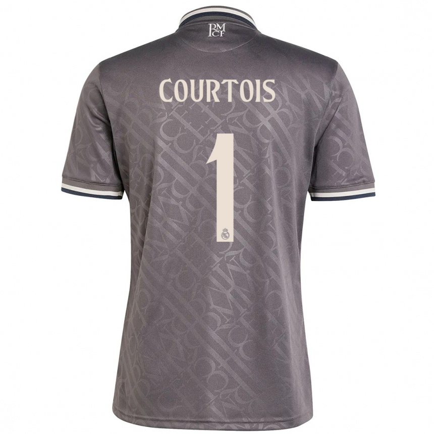 Men Football Thibaut Courtois #1 Charcoal Third Jersey 2024/25 T-Shirt Canada