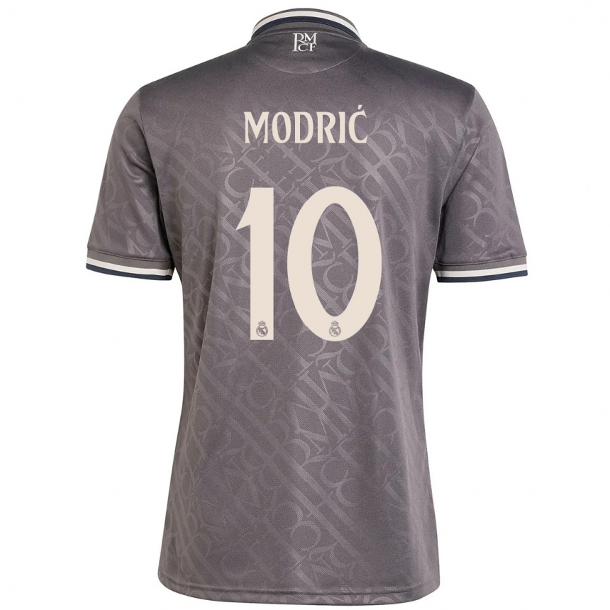 Men Football Luka Modric #10 Charcoal Third Jersey 2024/25 T-Shirt Canada