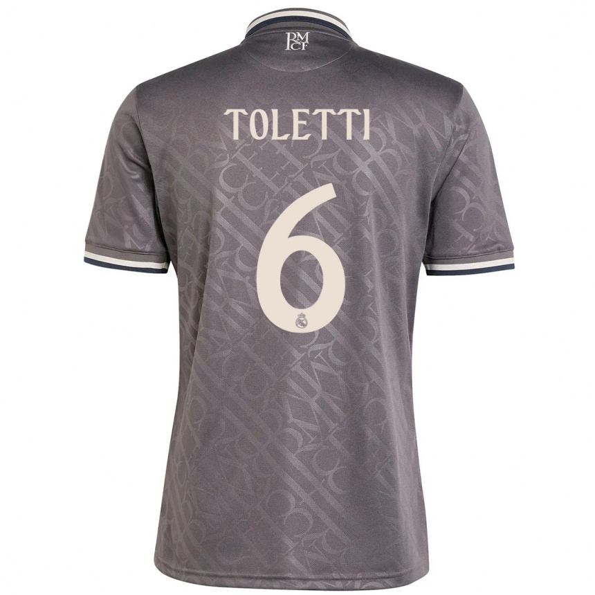 Homme Football Maillot Sandie Toletti #6 Anthracite Troisieme 2024/25 Canada