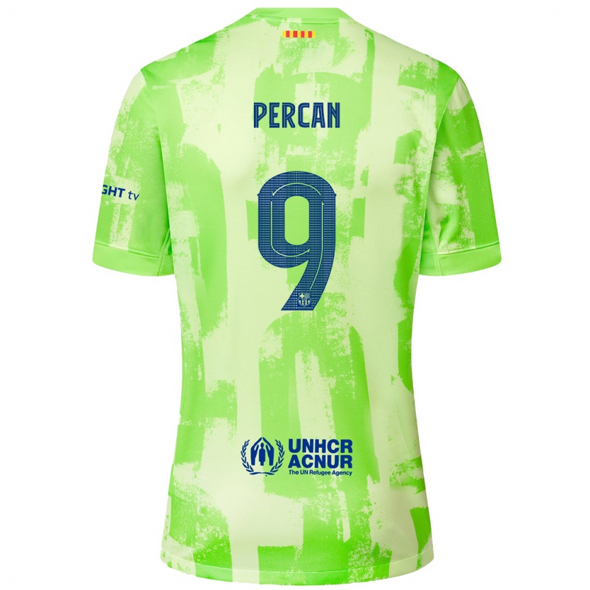 Men Football Diego Percan #9 Lime Third Jersey 2024/25 T-Shirt Canada