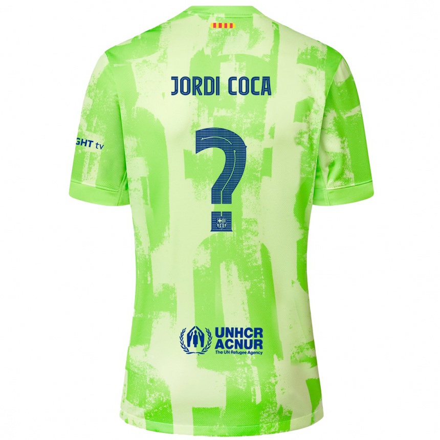 Men Football Jordi Coca #0 Lime Third Jersey 2024/25 T-Shirt Canada