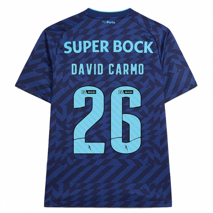 Men Football David Carmo #26 Navy Blue Third Jersey 2024/25 T-Shirt Canada