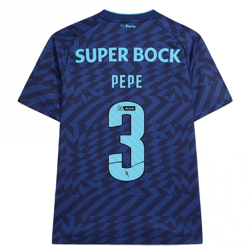 Men Football Pepe #3 Navy Blue Third Jersey 2024/25 T-Shirt Canada