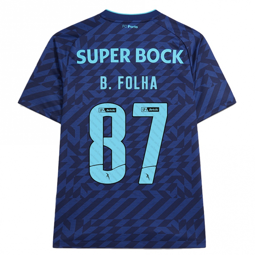 Men Football Bernardo Folha #87 Navy Blue Third Jersey 2024/25 T-Shirt Canada