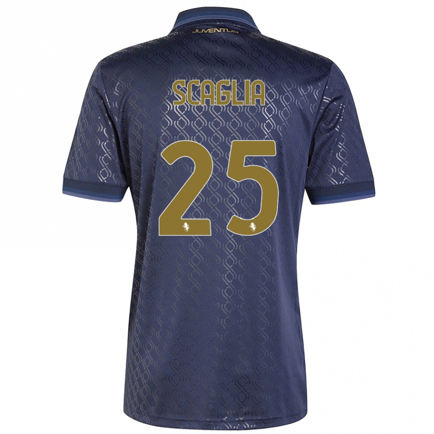 Men Football Simone Scaglia #25 Navy Blue Third Jersey 2024/25 T-Shirt Canada