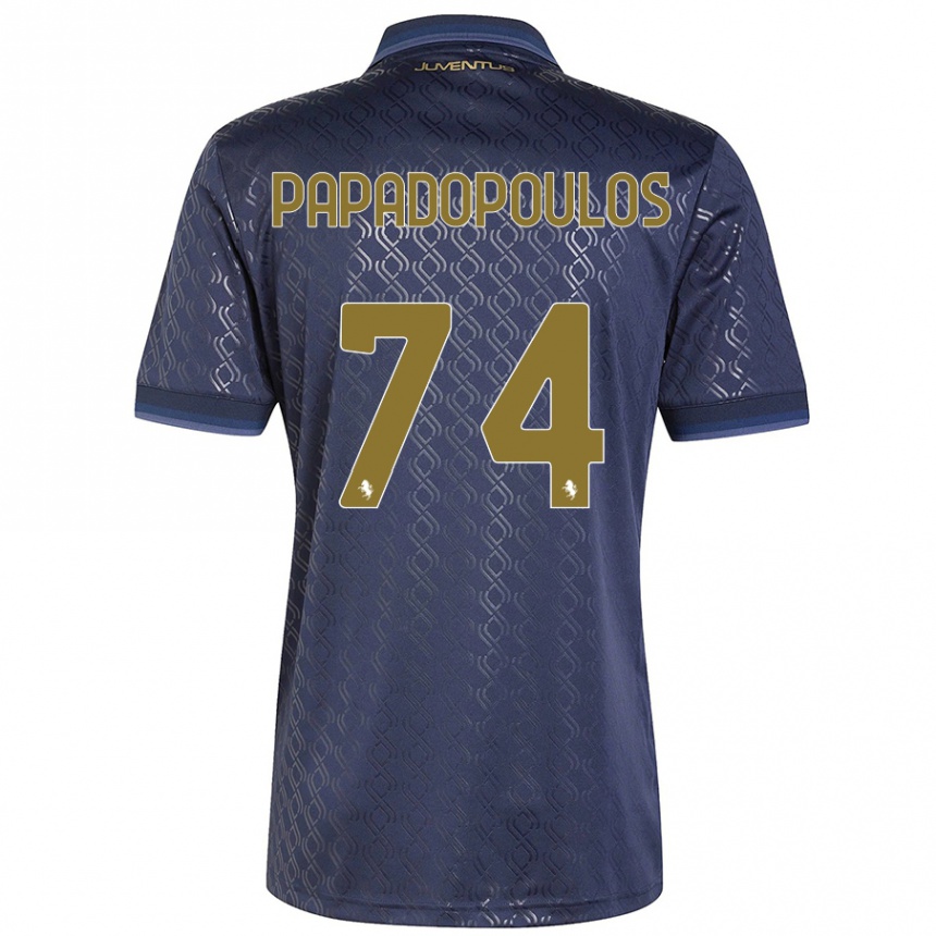 Men Football Christos Papadopoulos #74 Navy Blue Third Jersey 2024/25 T-Shirt Canada