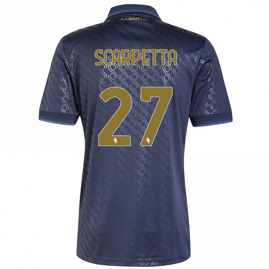 Men Football Jacopo Scarpetta #27 Navy Blue Third Jersey 2024/25 T-Shirt Canada