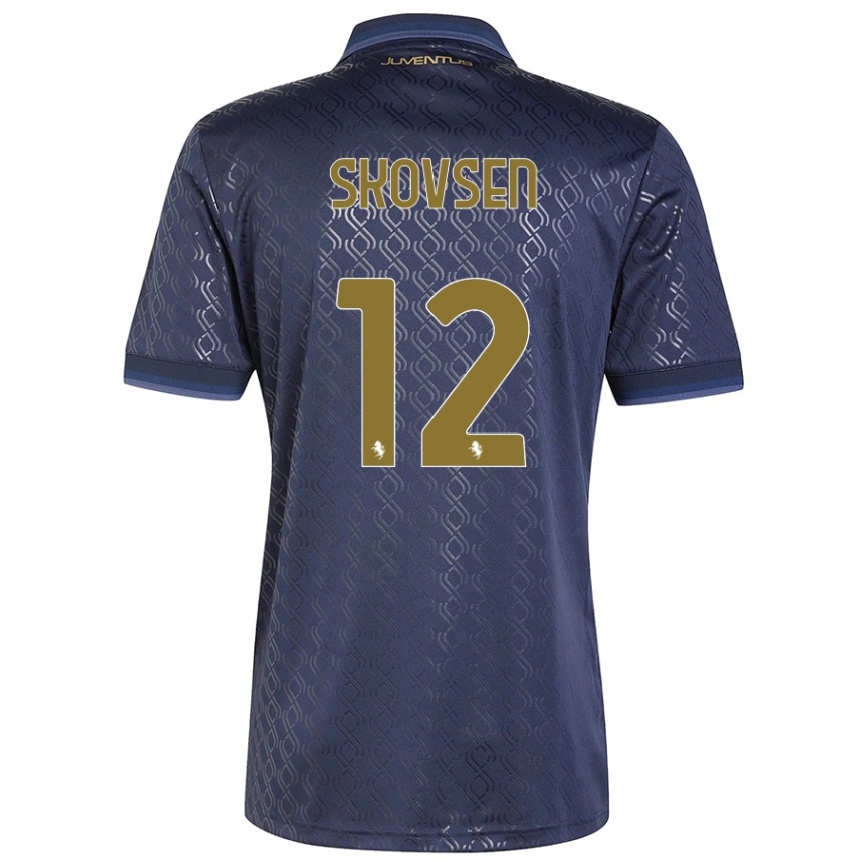 Men Football Matilde Lundorf Skovsen #12 Navy Blue Third Jersey 2024/25 T-Shirt Canada