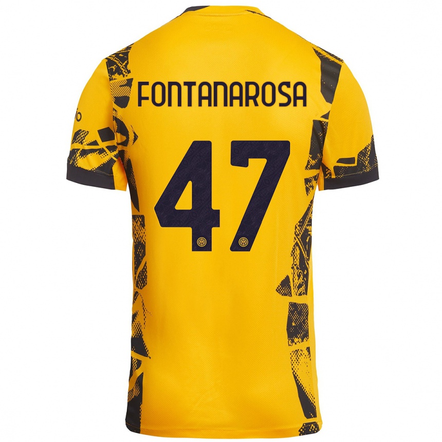 Homme Football Maillot Alessandro Fontanarosa #47 Doré Noir Troisieme 2024/25 Canada