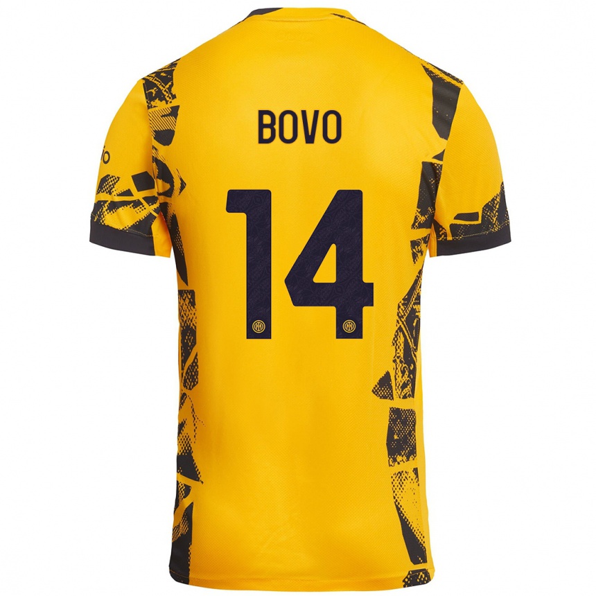 Homme Football Maillot Leonardo Bovo #14 Doré Noir Troisieme 2024/25 Canada