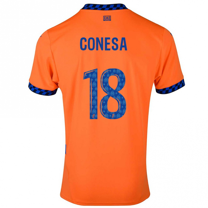 Men Football Anna Conesa #18 Orange Dark Blue Third Jersey 2024/25 T-Shirt Canada