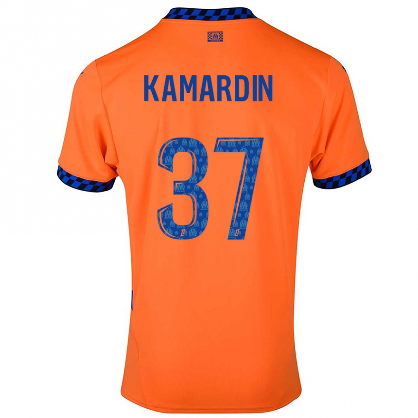 Men Football Aaron Kamardin #37 Orange Dark Blue Third Jersey 2024/25 T-Shirt Canada