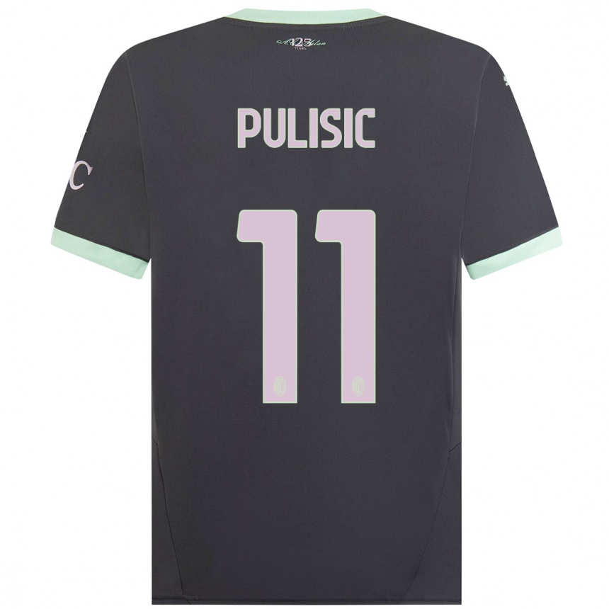 Men Football Christian Pulisic #11 Grey Third Jersey 2024/25 T-Shirt Canada