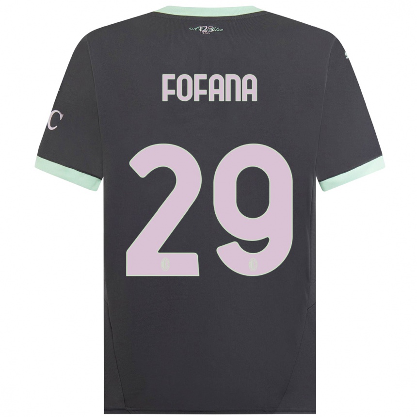 Men Football Youssouf Fofana #29 Grey Third Jersey 2024/25 T-Shirt Canada