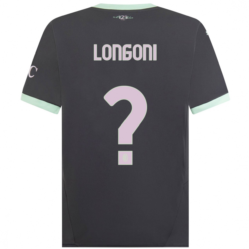 Men Football Alessandro Longoni #0 Grey Third Jersey 2024/25 T-Shirt Canada