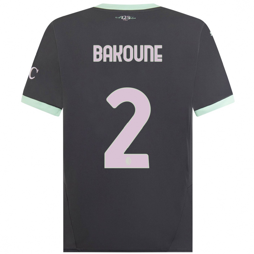 Men Football Adam Bakoune #2 Grey Third Jersey 2024/25 T-Shirt Canada