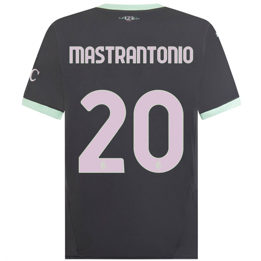 Men Football Davide Mastrantonio #20 Grey Third Jersey 2024/25 T-Shirt Canada