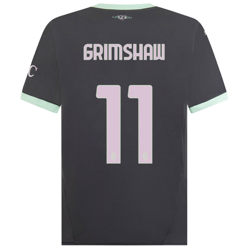 Men Football Christy Grimshaw #11 Grey Third Jersey 2024/25 T-Shirt Canada