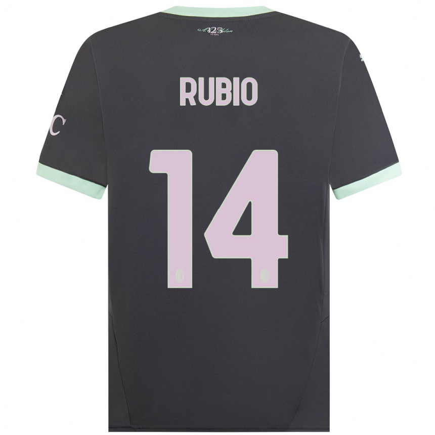 Men Football Silvia Rubio #14 Grey Third Jersey 2024/25 T-Shirt Canada