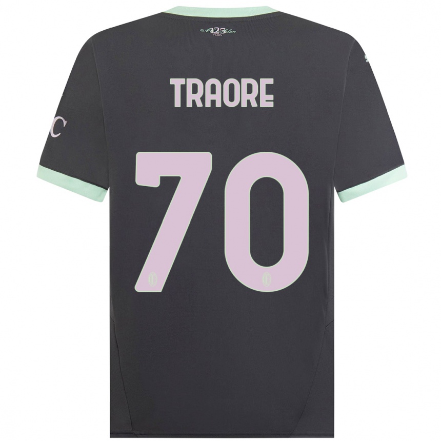 Men Football Chaka Traore #70 Grey Third Jersey 2024/25 T-Shirt Canada