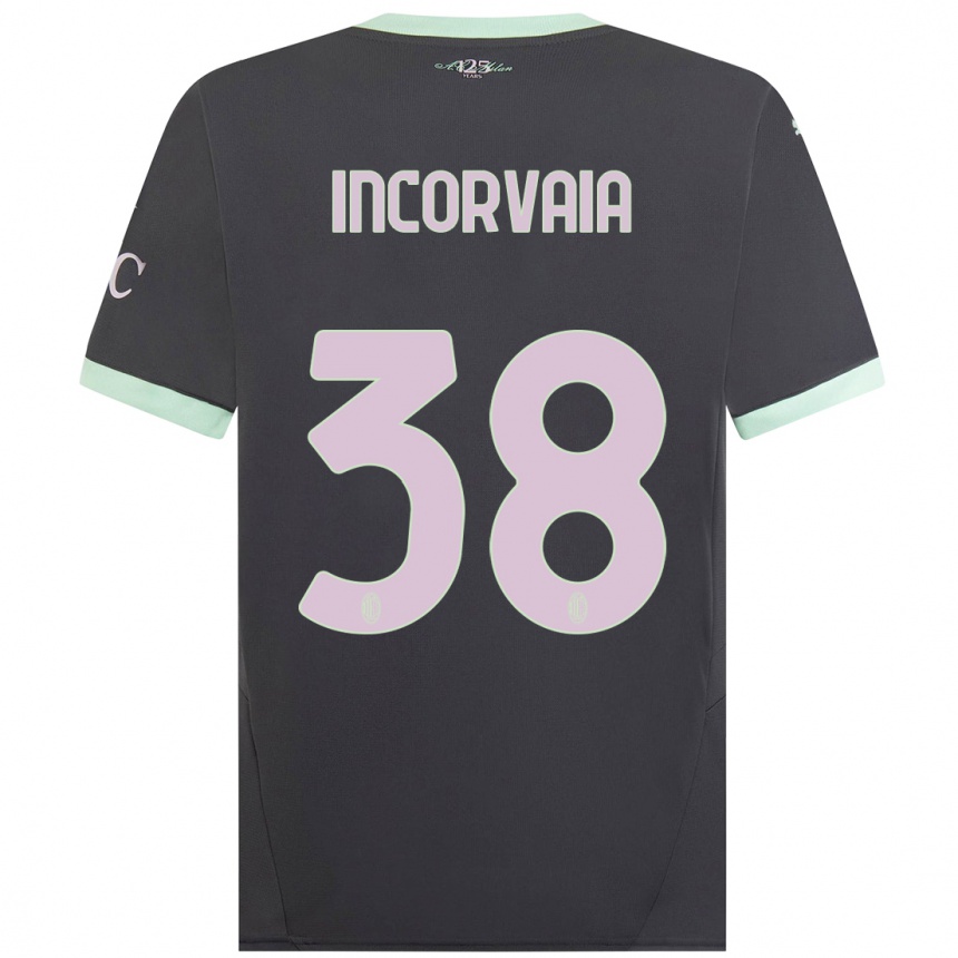 Men Football Giovanni Incorvaia #38 Grey Third Jersey 2024/25 T-Shirt Canada