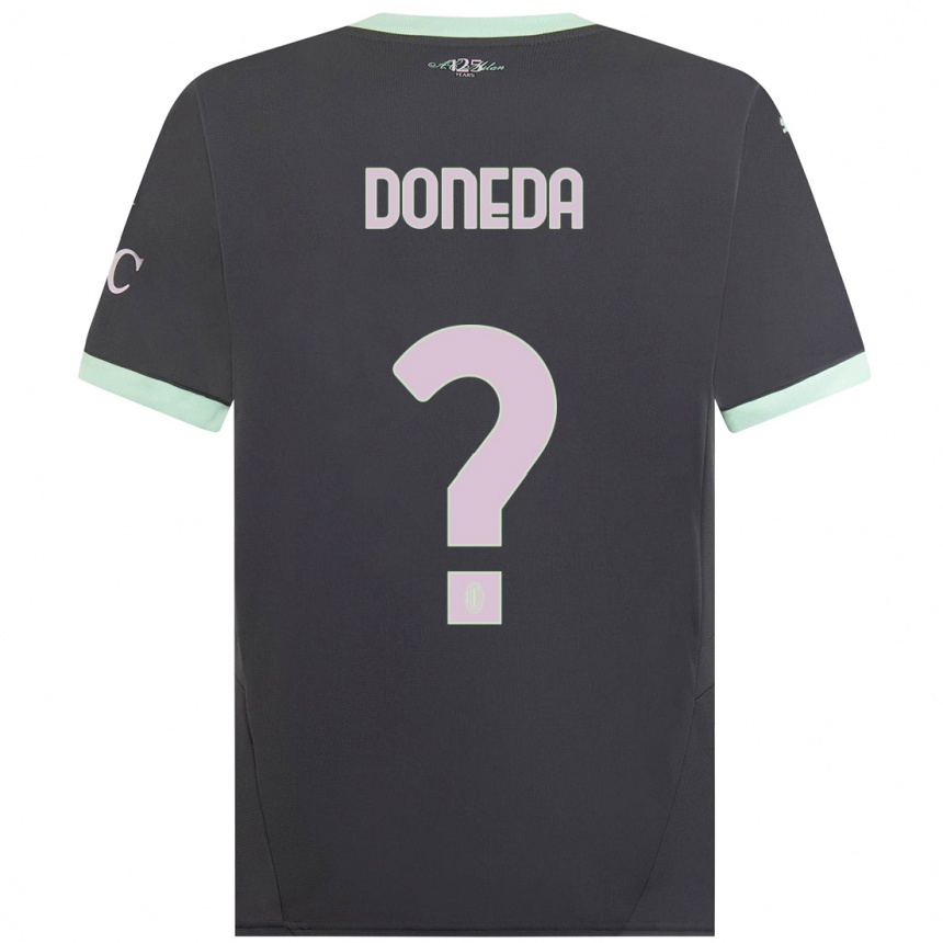 Men Football Paolo Doneda #0 Grey Third Jersey 2024/25 T-Shirt Canada