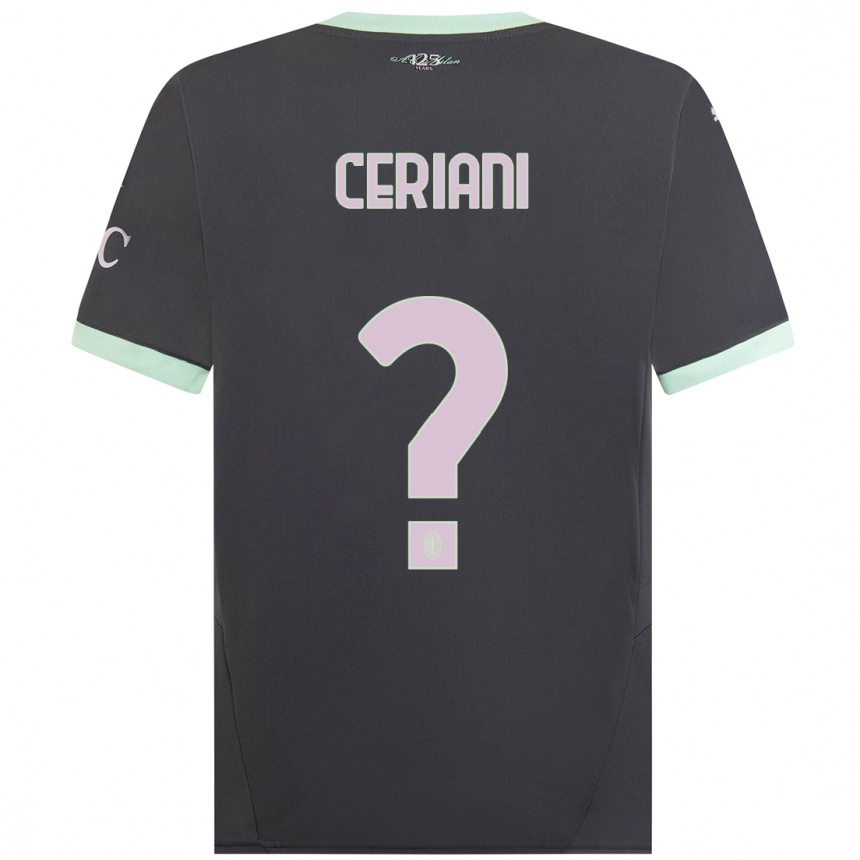 Men Football Gabriele Ceriani #0 Grey Third Jersey 2024/25 T-Shirt Canada