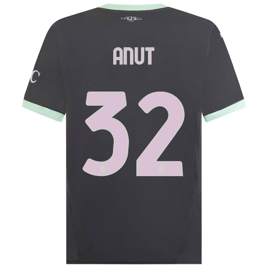 Men Football Niccolo Anut #32 Grey Third Jersey 2024/25 T-Shirt Canada