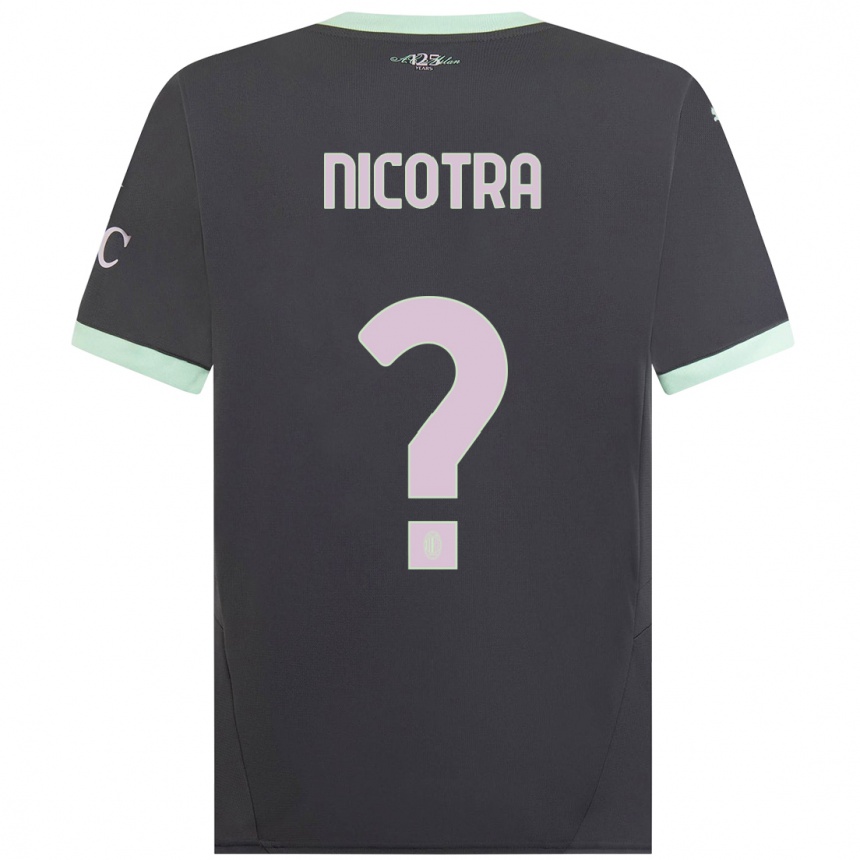 Men Football Riccardo Nicotra #0 Grey Third Jersey 2024/25 T-Shirt Canada