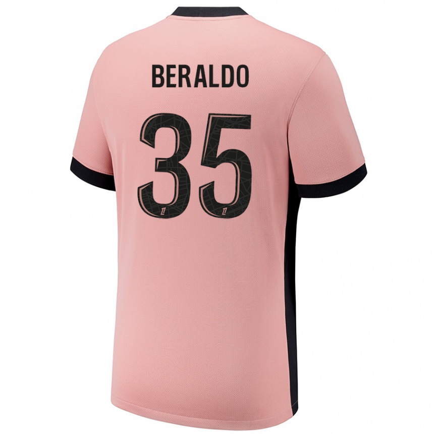 Men Football Lucas Beraldo #35 Rust Pink Third Jersey 2024/25 T-Shirt Canada