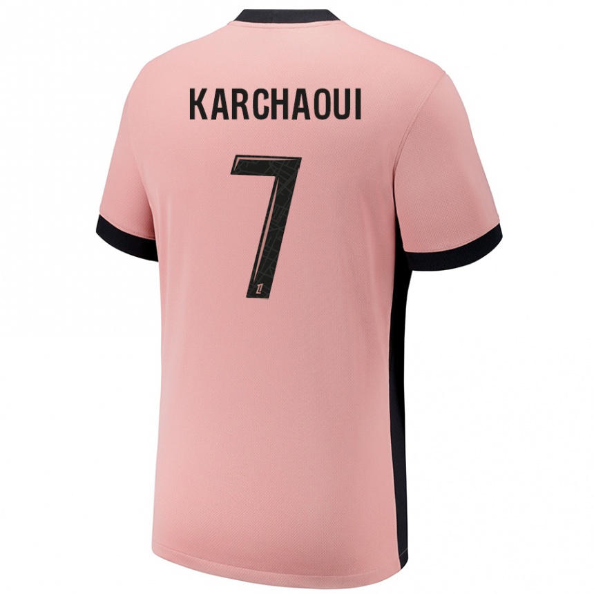 Men Football Sakina Karchaoui #7 Rust Pink Third Jersey 2024/25 T-Shirt Canada