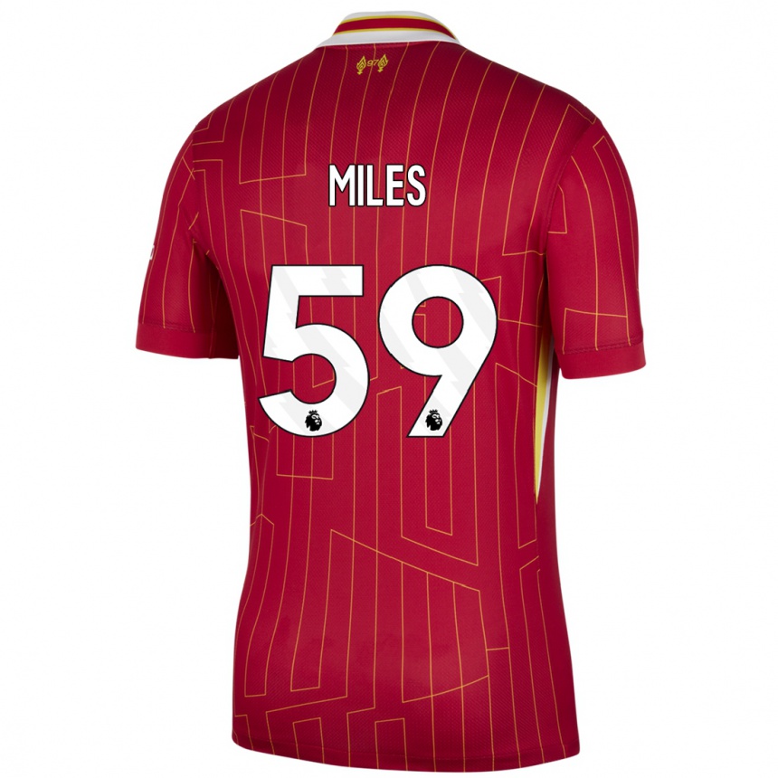 Femme Football Maillot Terence Miles #59 Rouge Jaune Blanc Tenues Domicile 2024/25 Canada