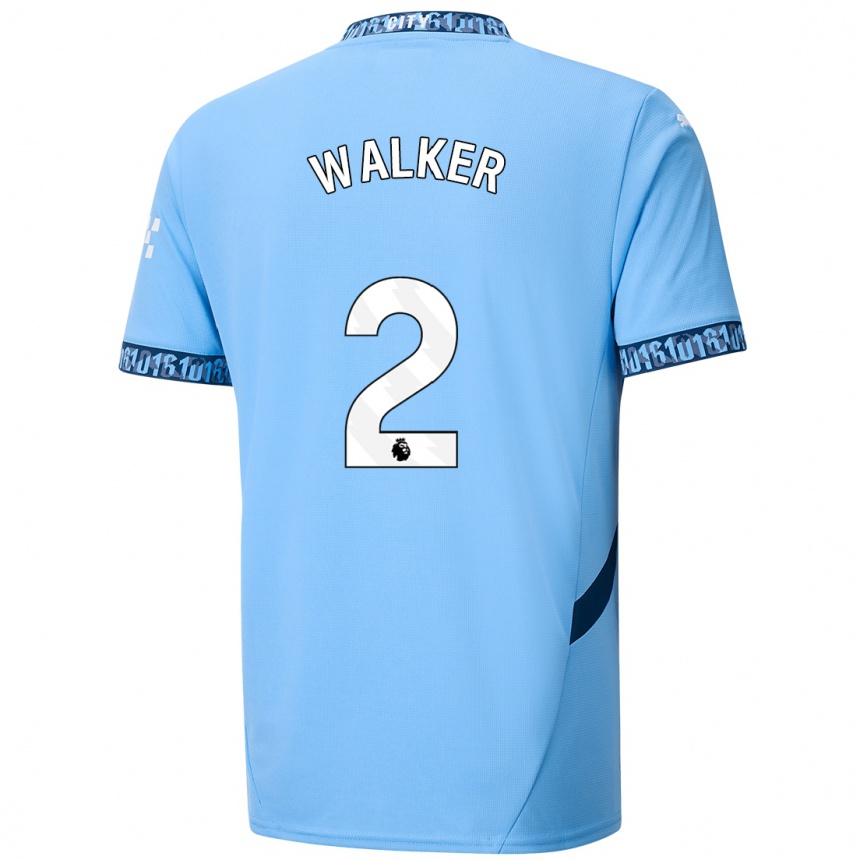 Women Football Kyle Walker #2 Navy Blue Home Jersey 2024/25 T-Shirt Canada