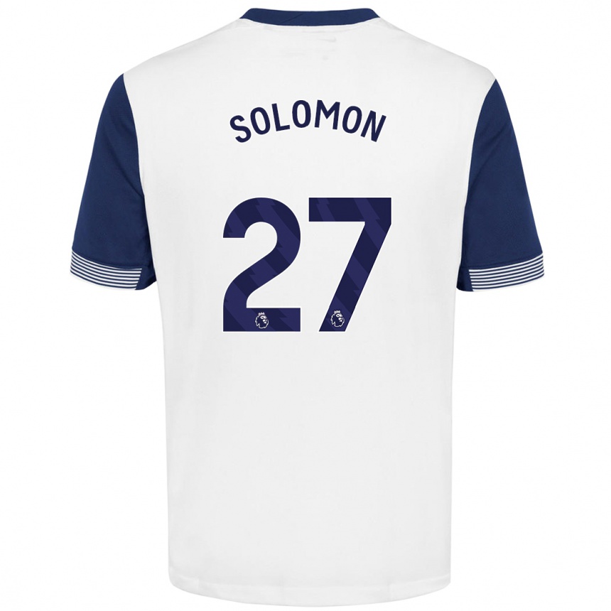 Women Football Manor Solomon #27 White Blue Home Jersey 2024/25 T-Shirt Canada