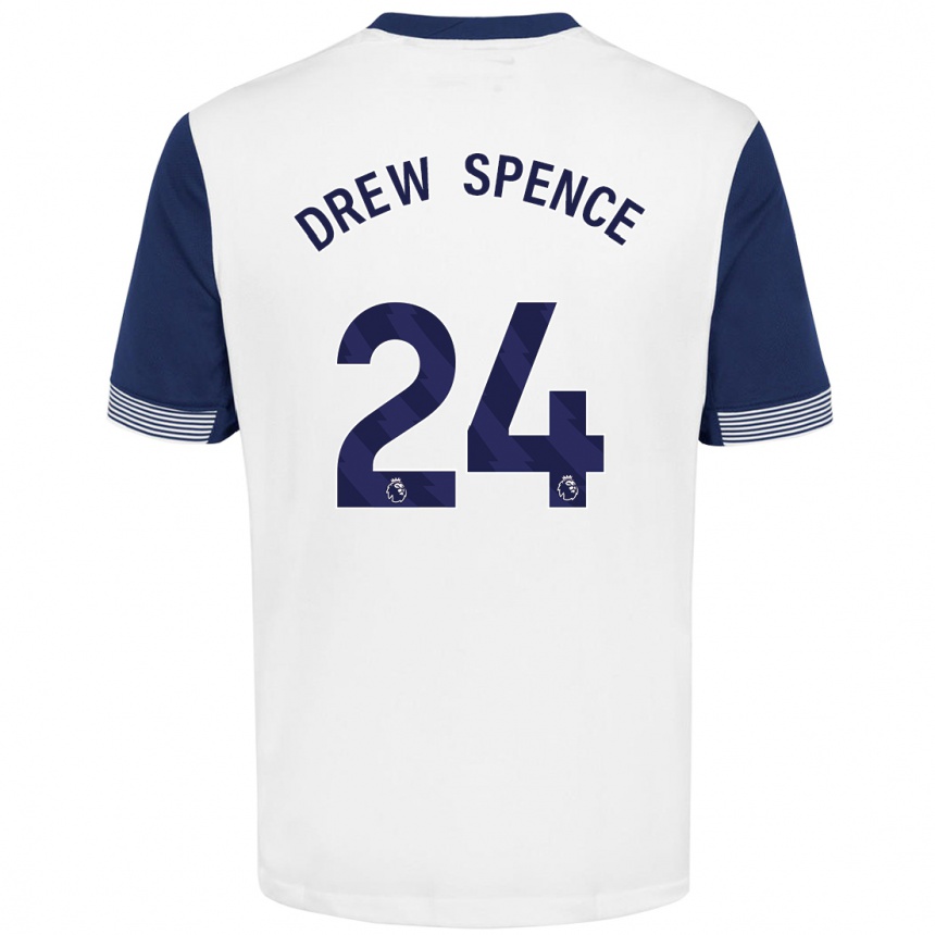 Women Football Drew Spence #24 White Blue Home Jersey 2024/25 T-Shirt Canada