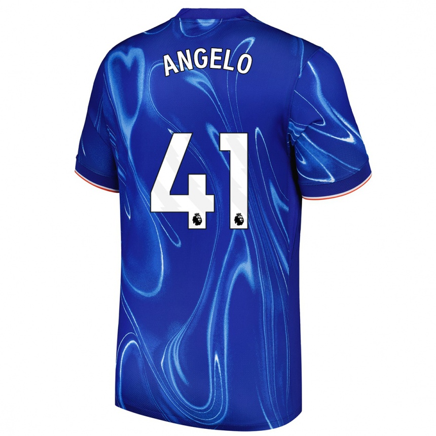 Women Football Ângelo #41 Blue White Home Jersey 2024/25 T-Shirt Canada