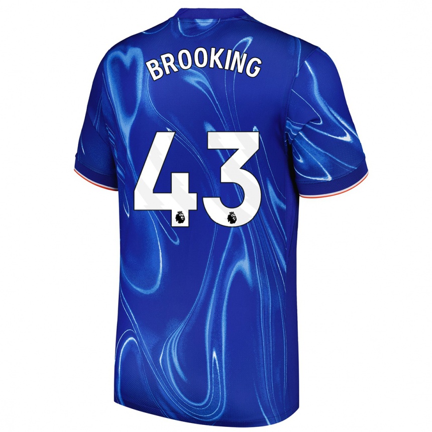 Women Football Josh Brooking #43 Blue White Home Jersey 2024/25 T-Shirt Canada