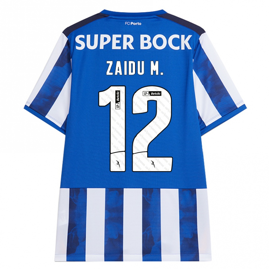 Women Football Zaidu #12 Blue White Home Jersey 2024/25 T-Shirt Canada