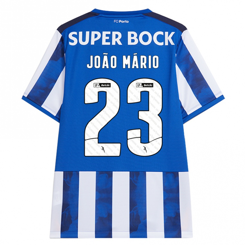 Women Football Joao Mario #23 Blue White Home Jersey 2024/25 T-Shirt Canada