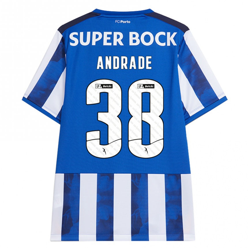 Women Football Fernando Andrade #38 Blue White Home Jersey 2024/25 T-Shirt Canada