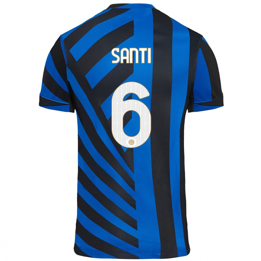 Women Football Irene Santi #6 Blue Black Home Jersey 2024/25 T-Shirt Canada