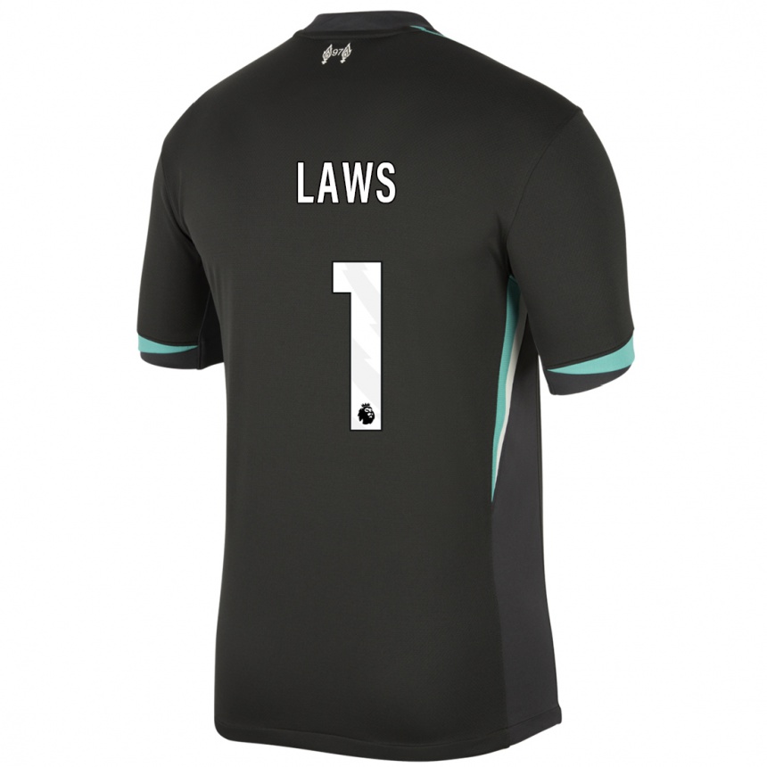 Women Football Rachael Laws #1 Black Anthracite White Away Jersey 2024/25 T-Shirt Canada