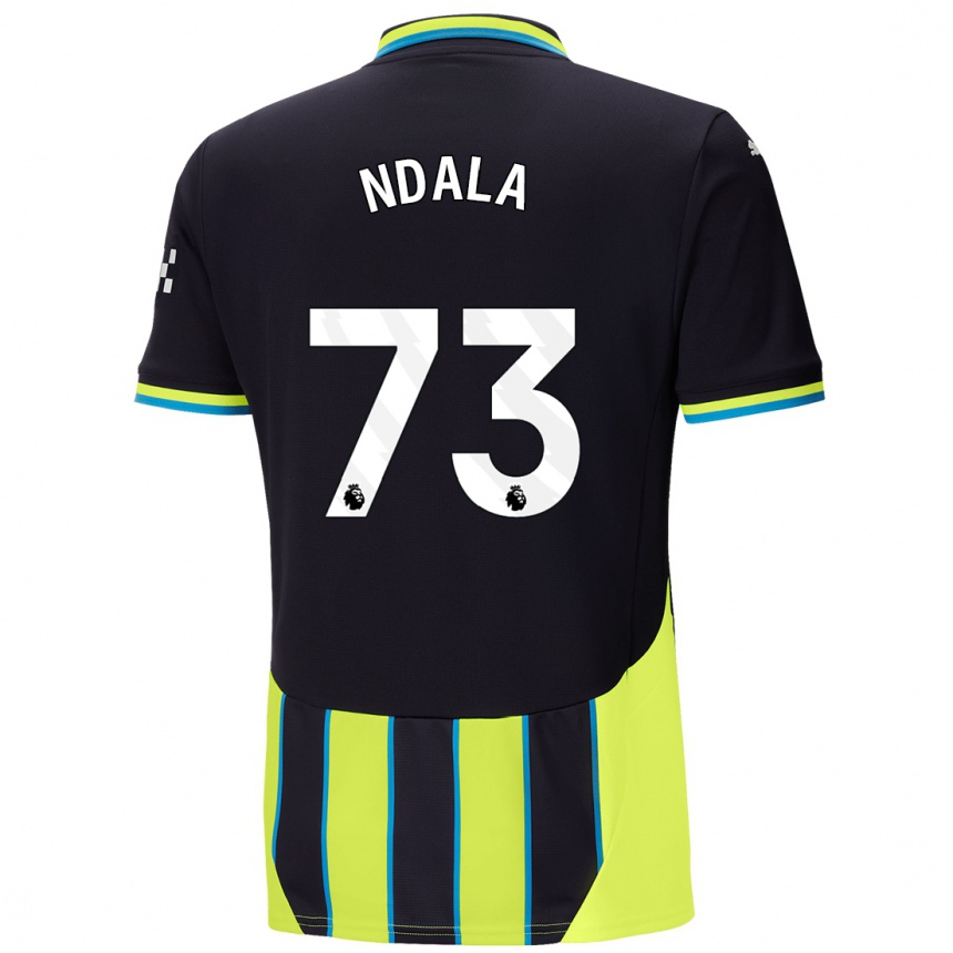 Women Football Joel Ndala #73 Blue Yellow Away Jersey 2024/25 T-Shirt Canada