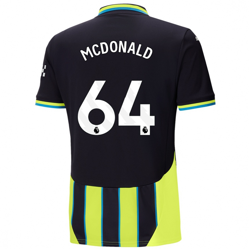 Women Football Rowan Mcdonald #64 Blue Yellow Away Jersey 2024/25 T-Shirt Canada