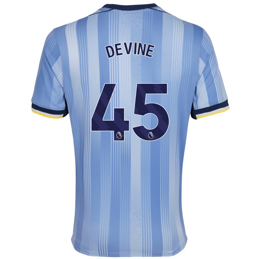 Femme Football Maillot Alfie Devine #45 Bleu Clair Tenues Extérieur 2024/25 Canada